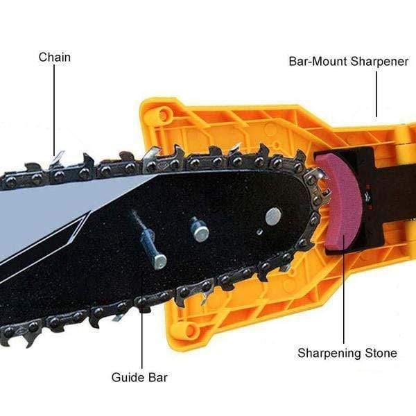 💥Compact Chainsaw Sharpener – Portable Bar-Mount Chain Sharpening Tool with Replaceable Sharpening Stone