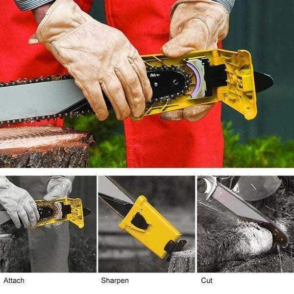 💥Compact Chainsaw Sharpener – Portable Bar-Mount Chain Sharpening Tool with Replaceable Sharpening Stone