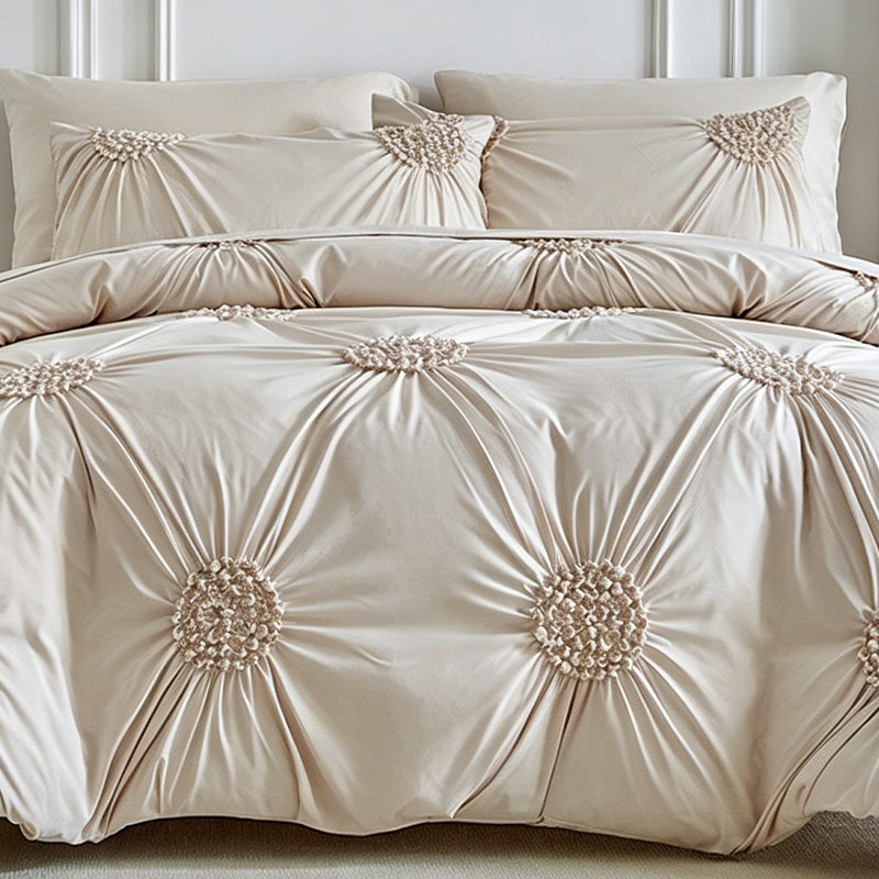 🧵 Soft Touch Pinch Pleat Duvet Set — Brushed Microfiber, No-Iron & Wrinkle-Resistant