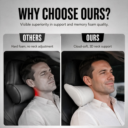🚗 Memory Foam Car Neck Pillow – Ergonomic Headrest Support