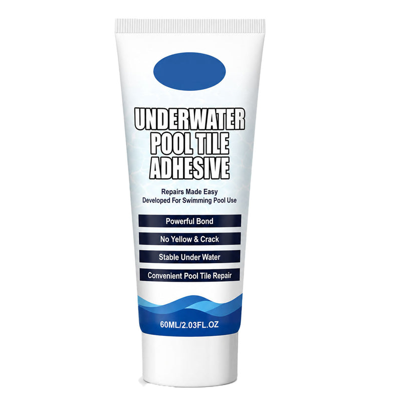 60 milliliter tube of High Strength Underwater Pool Tile Adhesive on white background