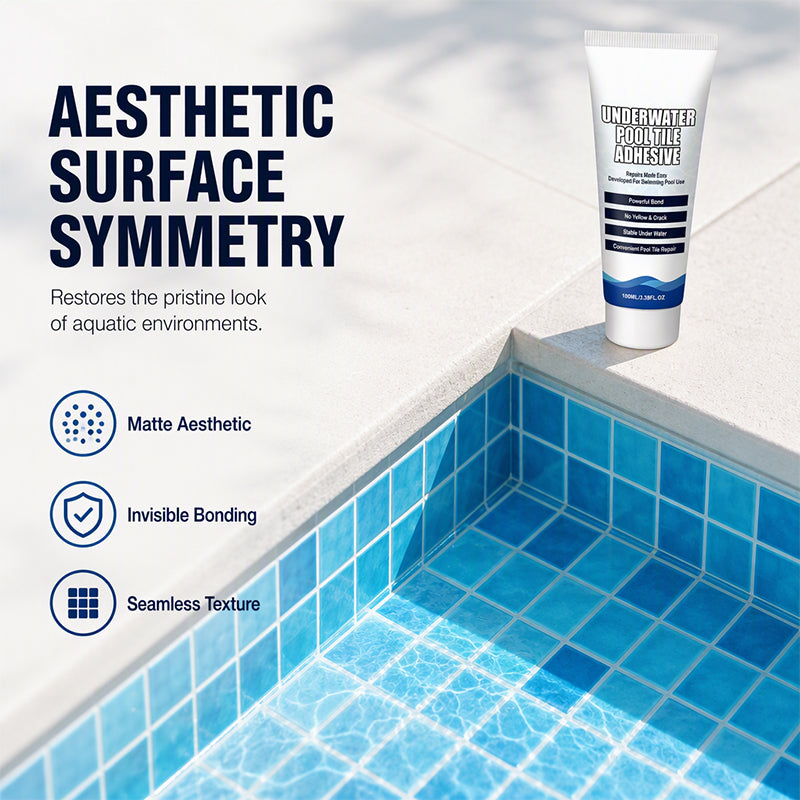Restored looking blue tiled pool corner illustrating a clean and aligned tile surface