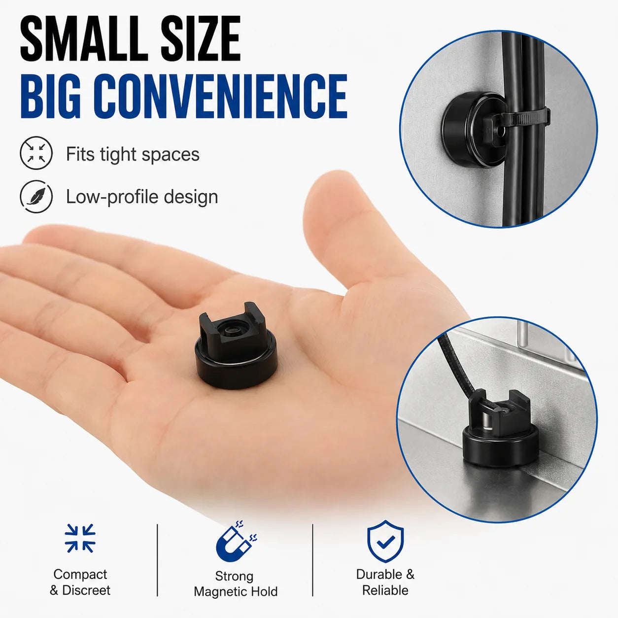Heavy-Duty Magnetic Cable Tie Mounts – 10 Pack – product image 5